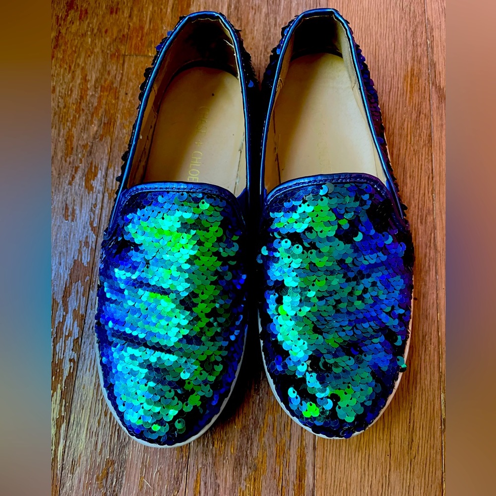 Sparkly ✨ “Van like” slip on sneaker 👟 gotta love them 💚💙